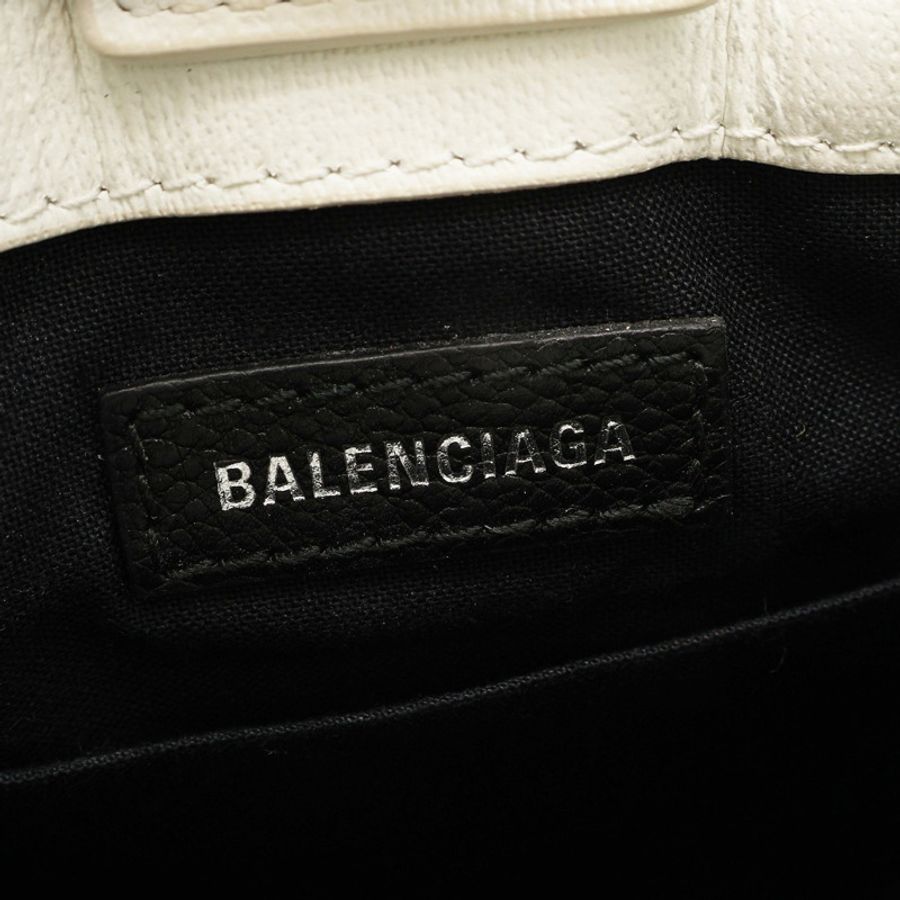 BALENCIAGA 巴黎世家 Shopping Phone Holder 兩用包 白色 牛皮 593826-3