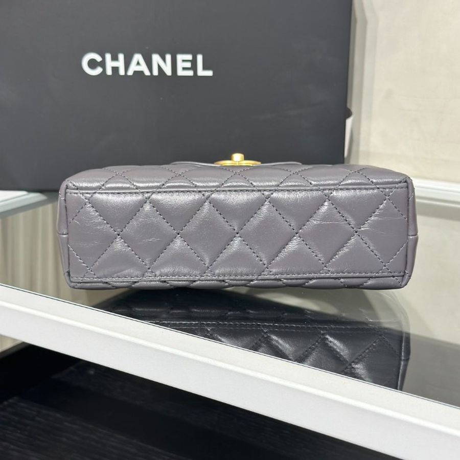 CHANEL Mini Kelly - 深灰金-5