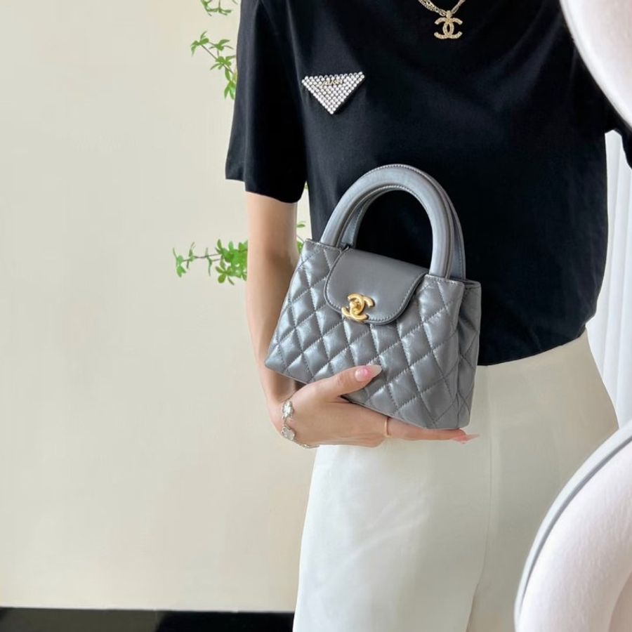 CHANEL Mini Kelly - 深灰金-11