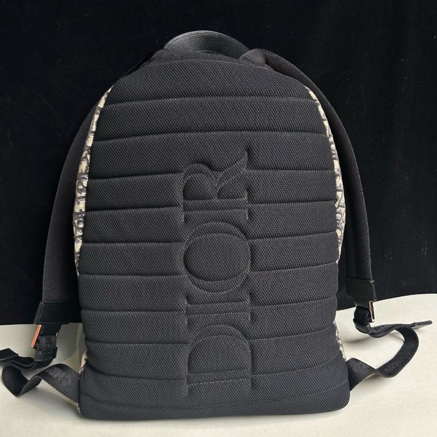 DIOR/迪奧 Rider系列 米黑色經典老花刺繡背包雙肩包-1