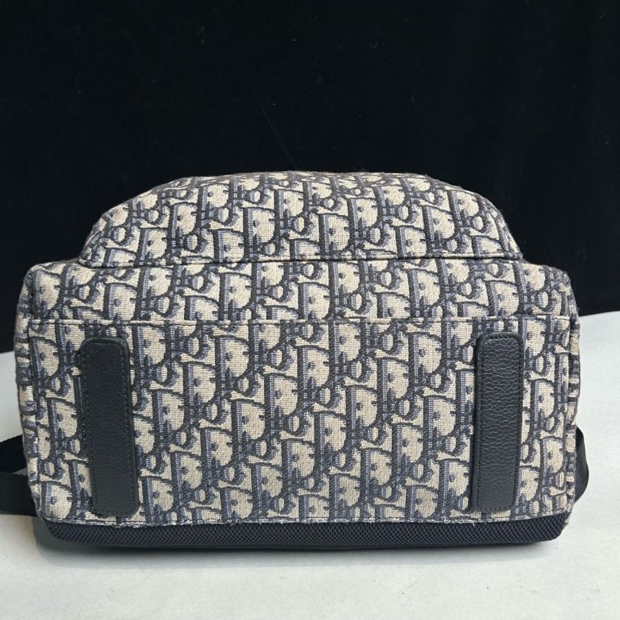 DIOR/迪奧 Rider系列 米黑色經典老花刺繡背包雙肩包-5