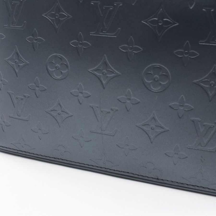 路易威登 Stockton 手提包 M55115 Monogram Matte 皮革海軍藍二手女士-8