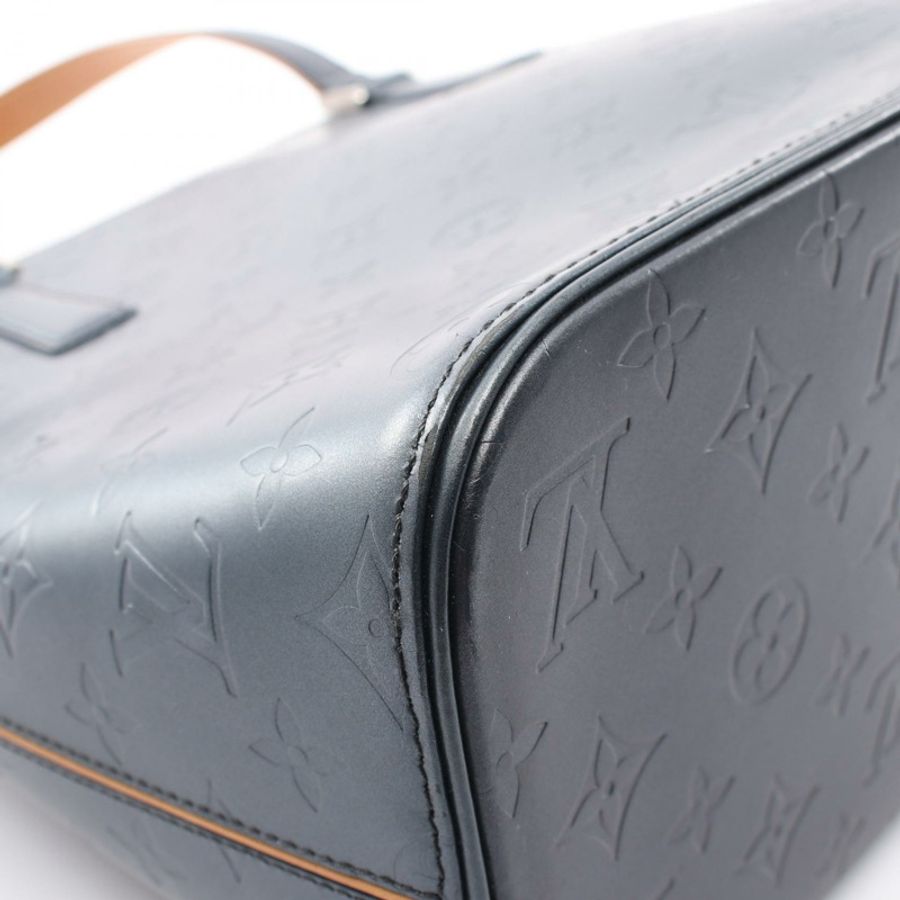 路易威登 Stockton 手提包 M55115 Monogram Matte 皮革海軍藍二手女士-10