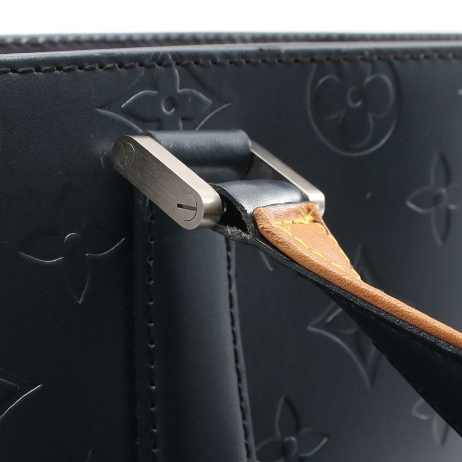 路易威登 Stockton 手提包 M55115 Monogram Matte 皮革海軍藍二手女士-12