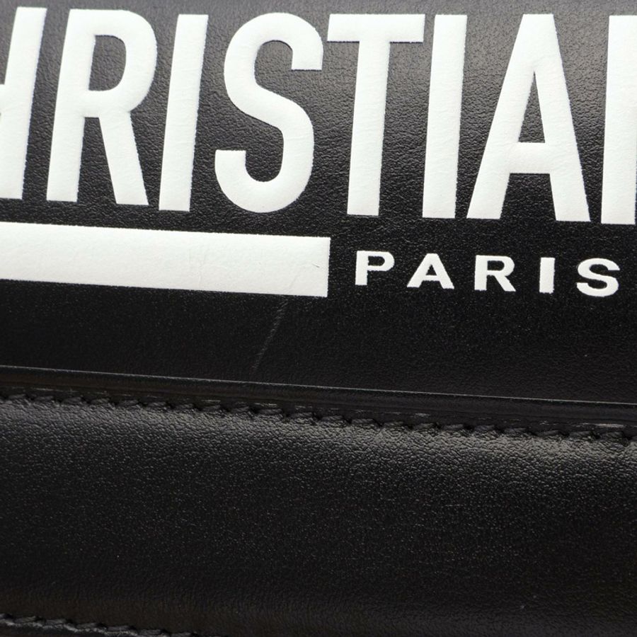 Dior Christian Dior Camp 單肩包，黑色白色皮革，二手，女士標誌-6