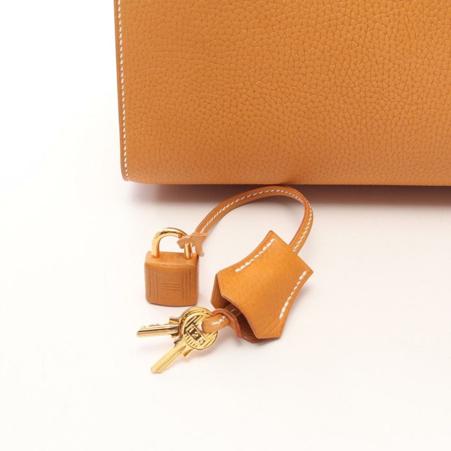 HERMES Birkin 30 Sellier 手提包 天然 Grenat 皮革 天然貂皮 GHW K-4