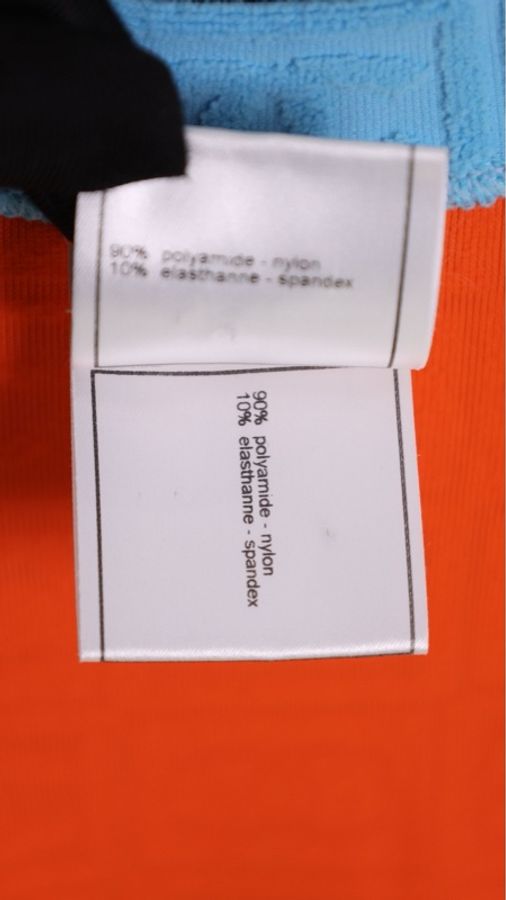 Chanel 02年运动方标系列橘蓝拼色短袖上衣-22