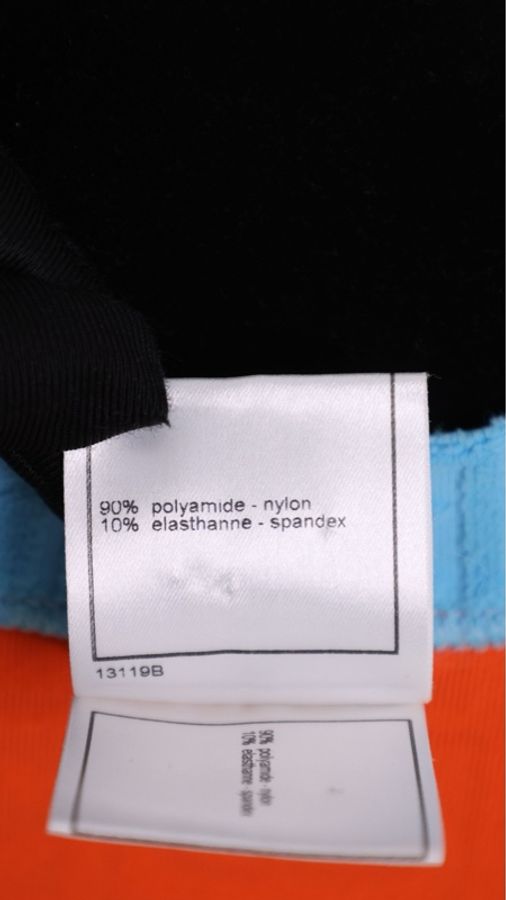 Chanel 02年运动方标系列橘蓝拼色短袖上衣-25
