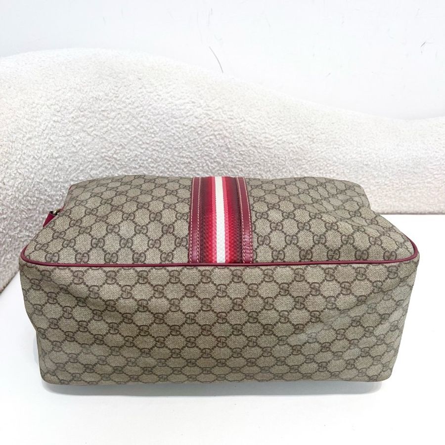 Gucci 經典老花紅白條紋額手提包 波士頓包-3