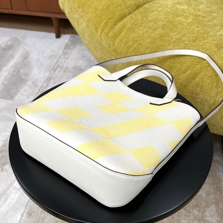 HERMES 帆布拼皮 Cabas27手提肩背包27*24*8.5 98新配件盒子 塵袋-5