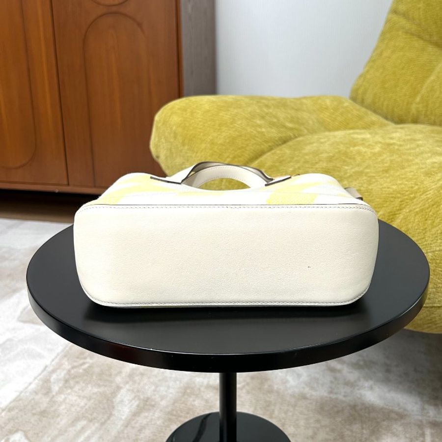 HERMES 帆布拼皮 Cabas27手提肩背包27*24*8.5 98新配件盒子 塵袋-7