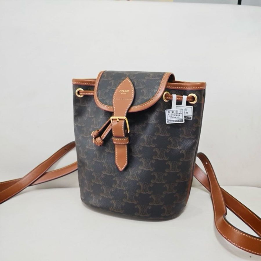 Celine/賽琳 Triomphe凱旋門老花帆布mini雙肩包 背包-5