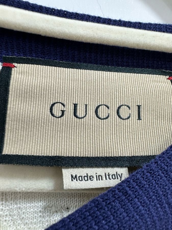 Gucci 古馳 海軍風 白色短袖針織上衣 XS碼-3