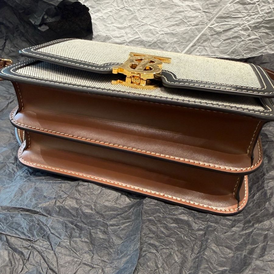 BURBERRY博柏利 TB bag帆布小號郵差 底長16cm 小號 無附件-7