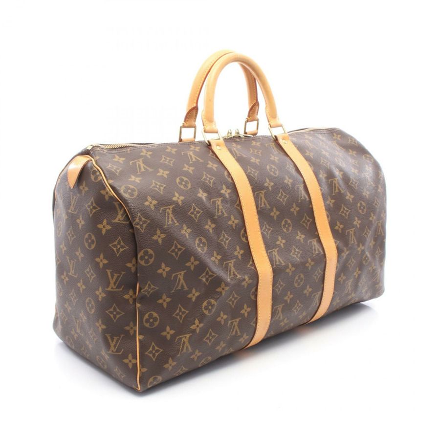 路易威登 Keepall 50 手提包 M41426 Monogram 帆布皮革棕色二手 LV-1