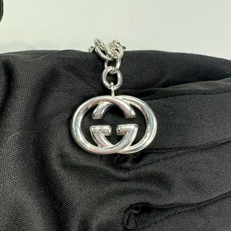 GUCCI Interlocking G吊墜純銀手鍊-5