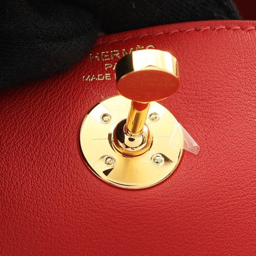 HERMES 愛馬仕 Mini Lindy 琳蒂包 Swift牛皮 辣椒紅 金扣 Z刻 肩背包-9