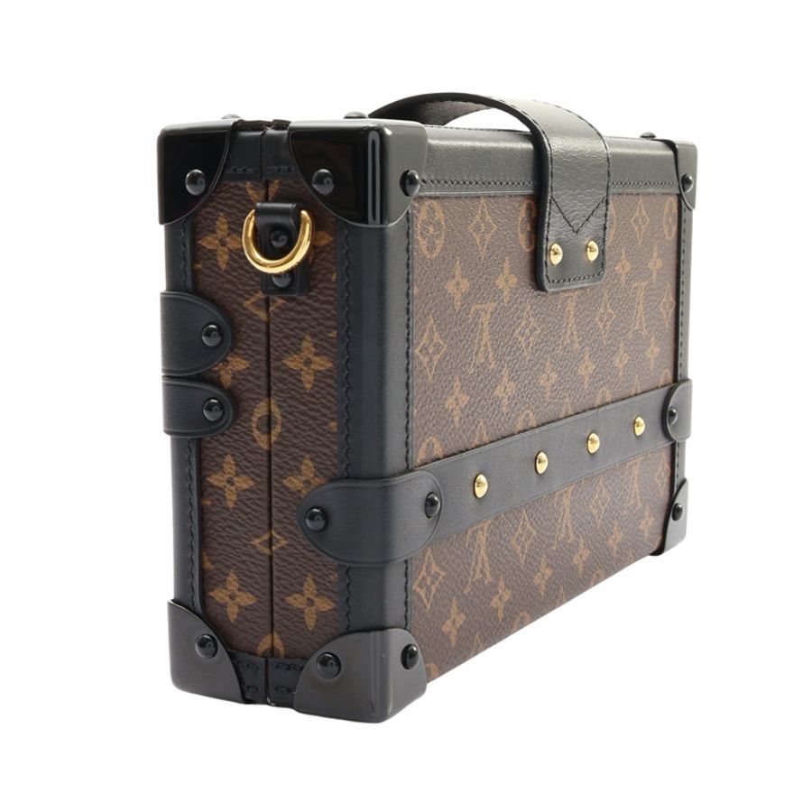LOUIS VUITTON LV 路易威登 Petite Malle Trunk 肩背包 棕色 原花帆布 M45943 M45943-1
