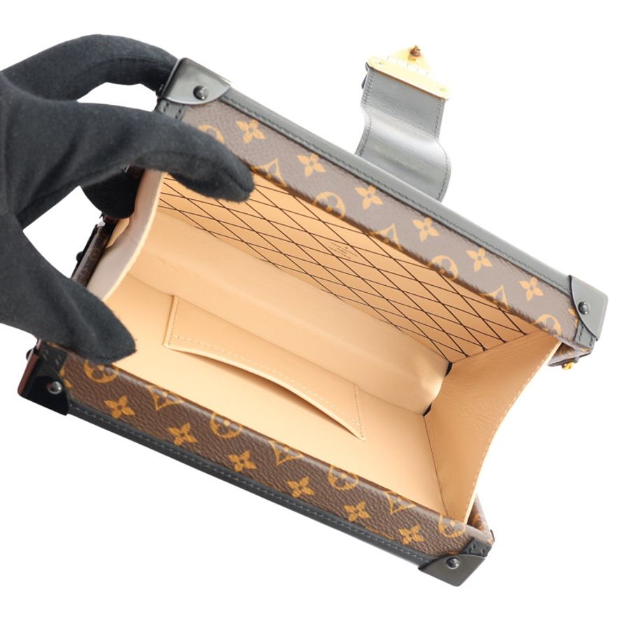 LOUIS VUITTON LV 路易威登 Petite Malle Trunk 肩背包 棕色 原花帆布 M45943 M45943-2