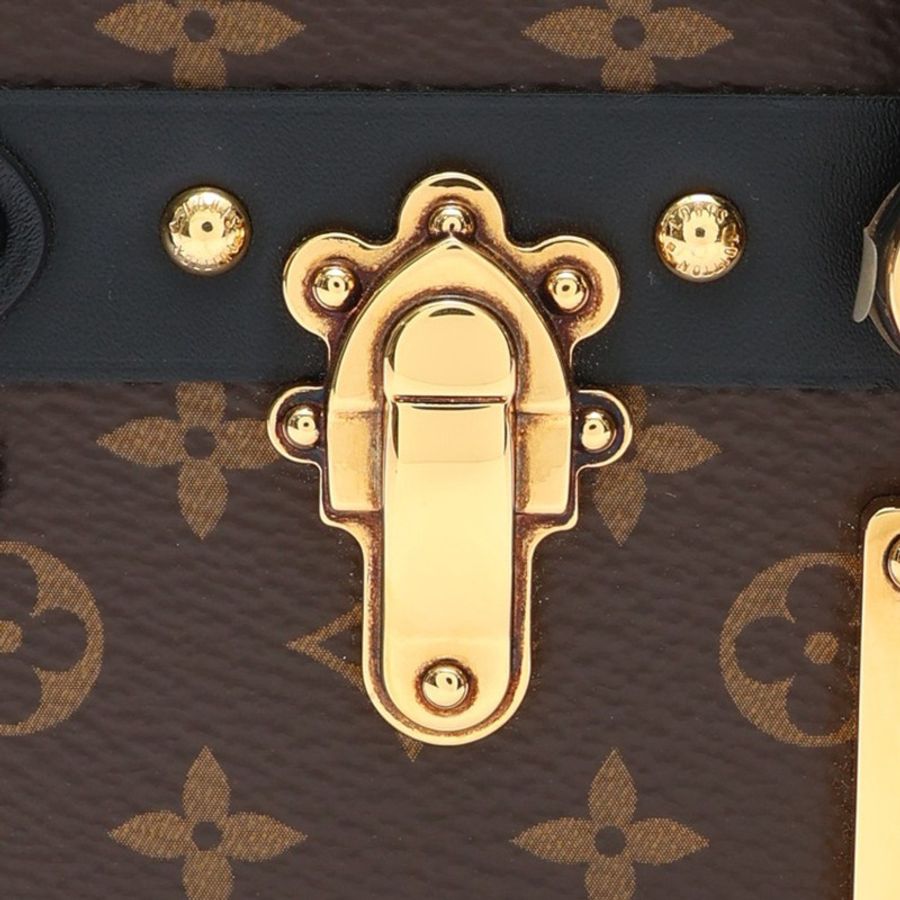LOUIS VUITTON LV 路易威登 Petite Malle Trunk 肩背包 棕色 原花帆布 M45943 M45943-12