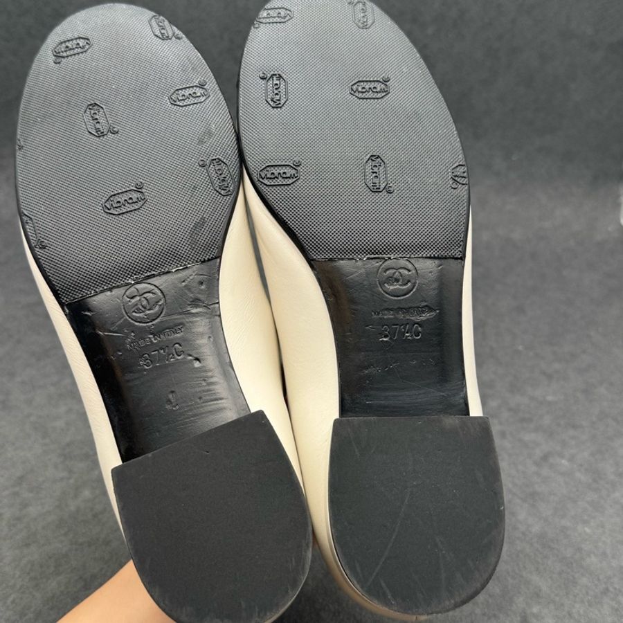 Chanel  香奈兒 23春季 T字瑪麗珍 T-strap Mary Jane白拼黑皮鞋單鞋  37.5已贴底-7
