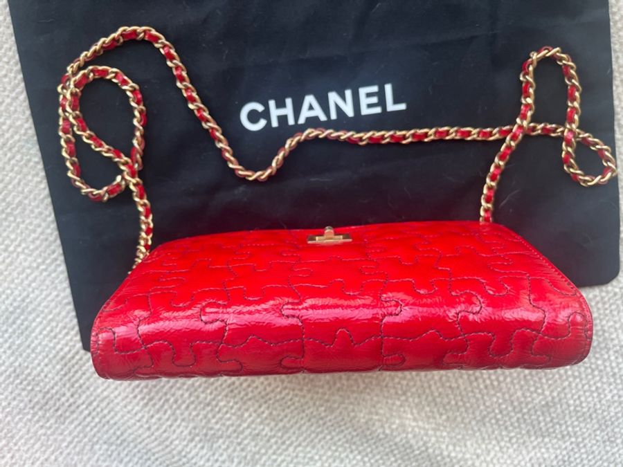 Chanel 香奈兒紅色漆皮WOC-5