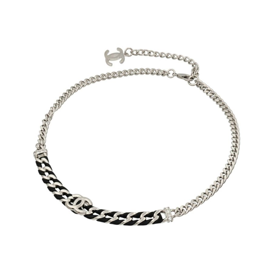 CHANEL 羊皮皮革/金屬Necklace項鍊-3