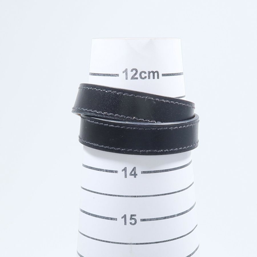HERMES Box Calf皮革/金屬Kelly Double Tour手鏈Noir-9