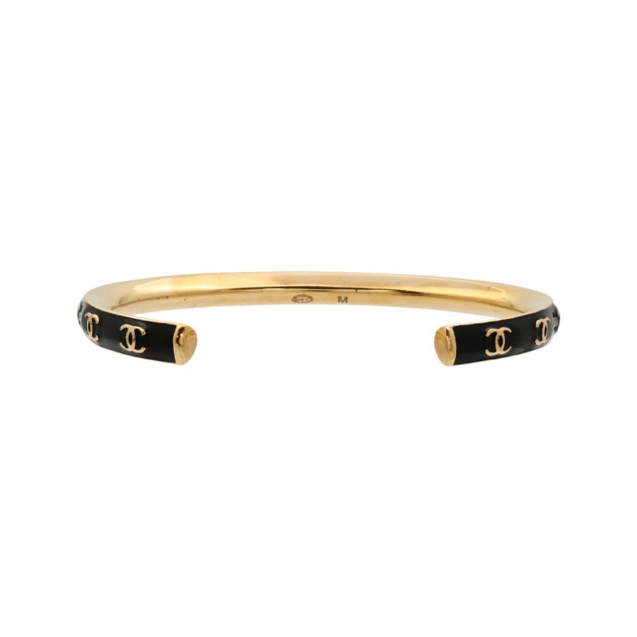 CHANEL 金屬/琺瑯CC Logo Cuff Bracelet手鐲-1