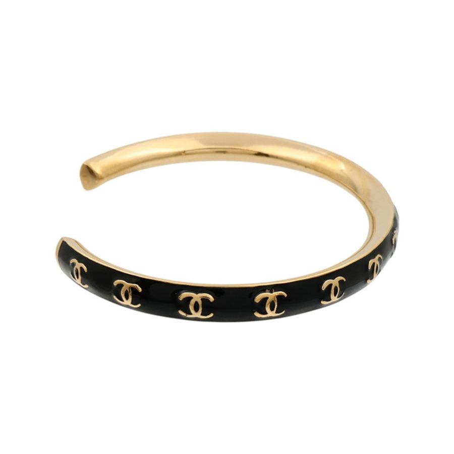CHANEL 金屬/琺瑯CC Logo Cuff Bracelet手鐲-2