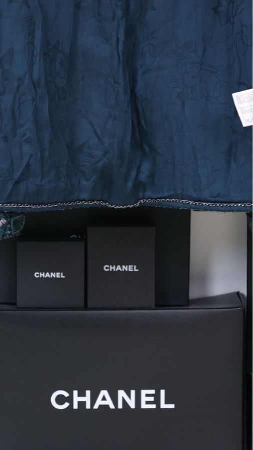 Chanel 12年孔雀绿粗花呢四口袋crop短外套-15