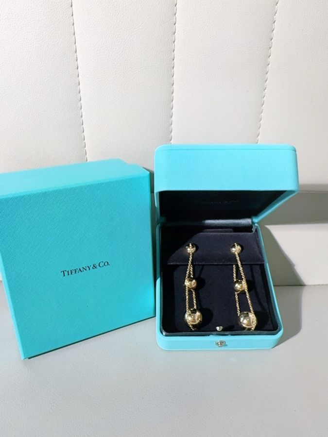 Tiffany 蒂芙尼 hardwear 三珠鏈條耳環-2