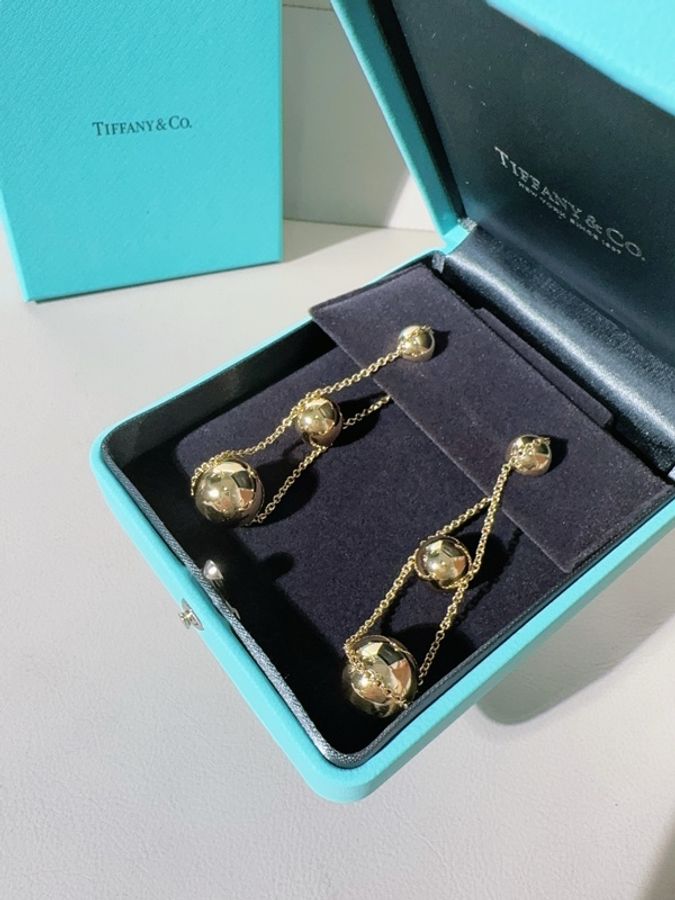 Tiffany 蒂芙尼 hardwear 三珠鏈條耳環-4