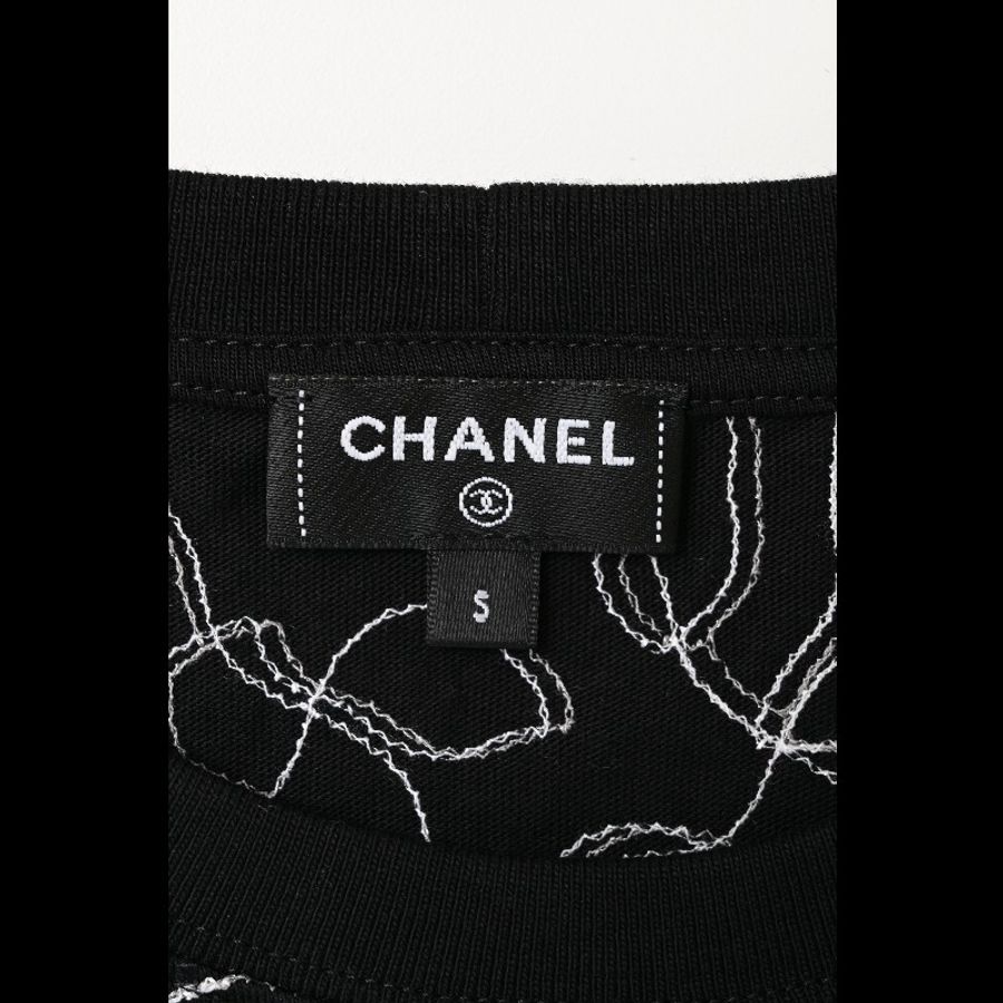 Chanel 25C黑白CC重工刺绣亮片短袖上衣外套-3