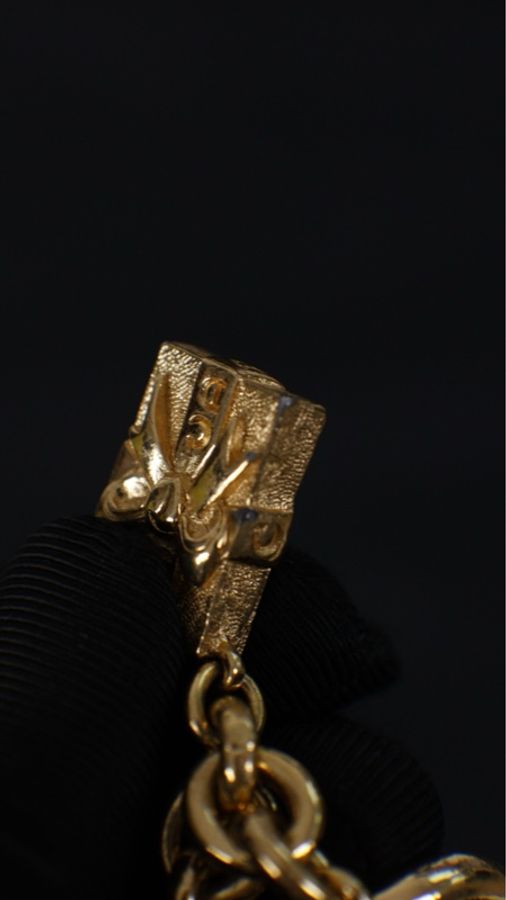Dior香水瓶素金多元素吊坠手链-4