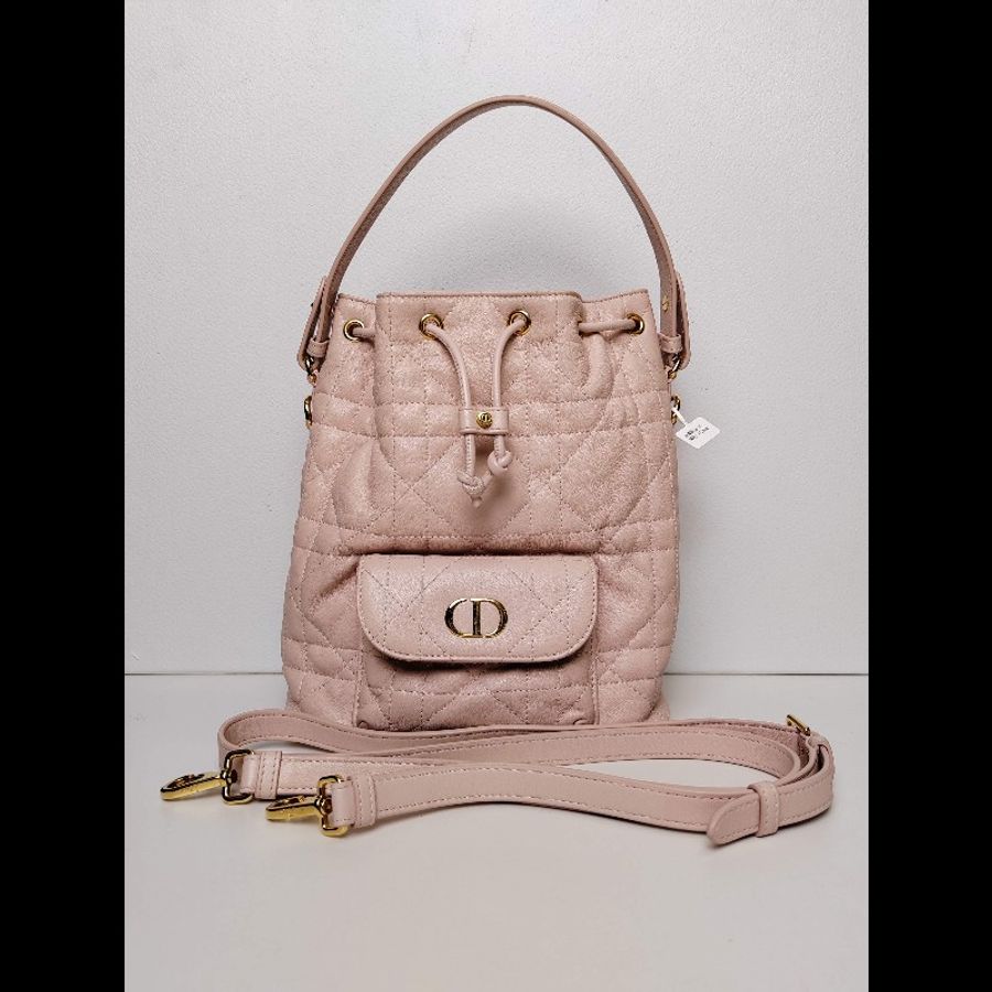 迪奧/Dior caro粉色水桶包 98–99新 無任何瑕疵-0