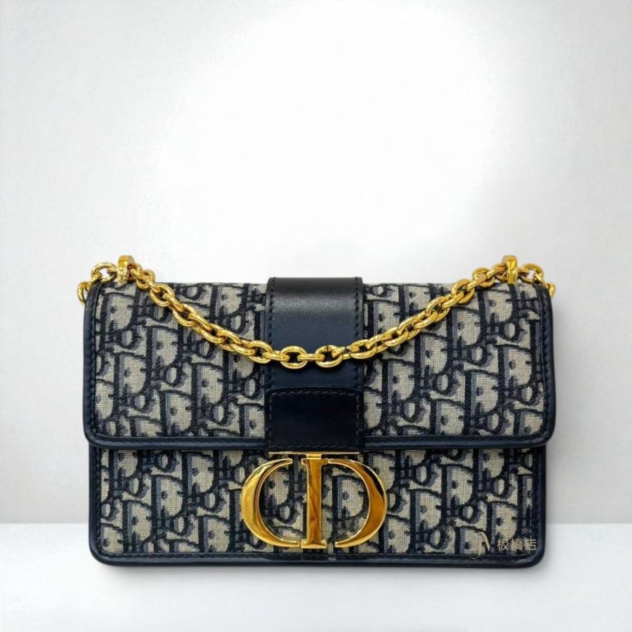 JS1564-DIOR 30 Montaigne 藍色刺繡蒙田鏈帶包 M9208UTZQ_M928-0