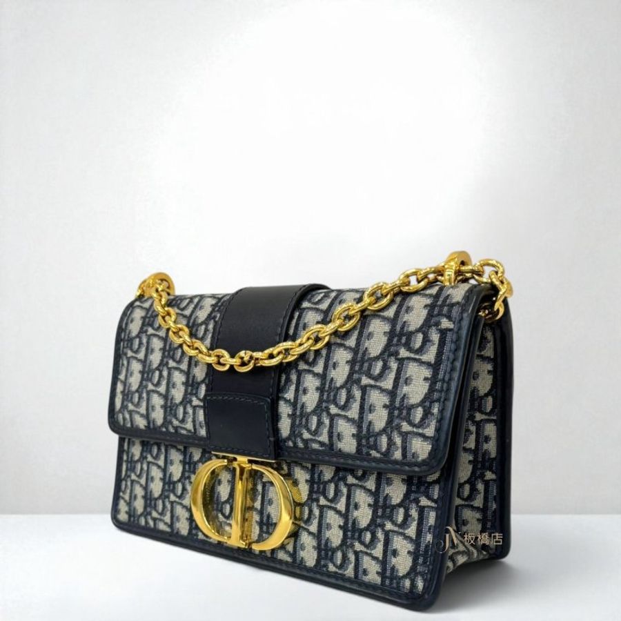 JS1564-DIOR 30 Montaigne 藍色刺繡蒙田鏈帶包 M9208UTZQ_M928-1