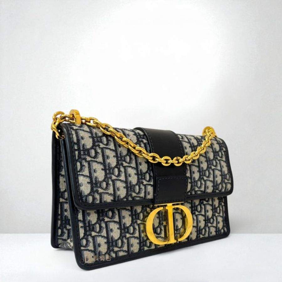 JS1564-DIOR 30 Montaigne 藍色刺繡蒙田鏈帶包 M9208UTZQ_M928-2