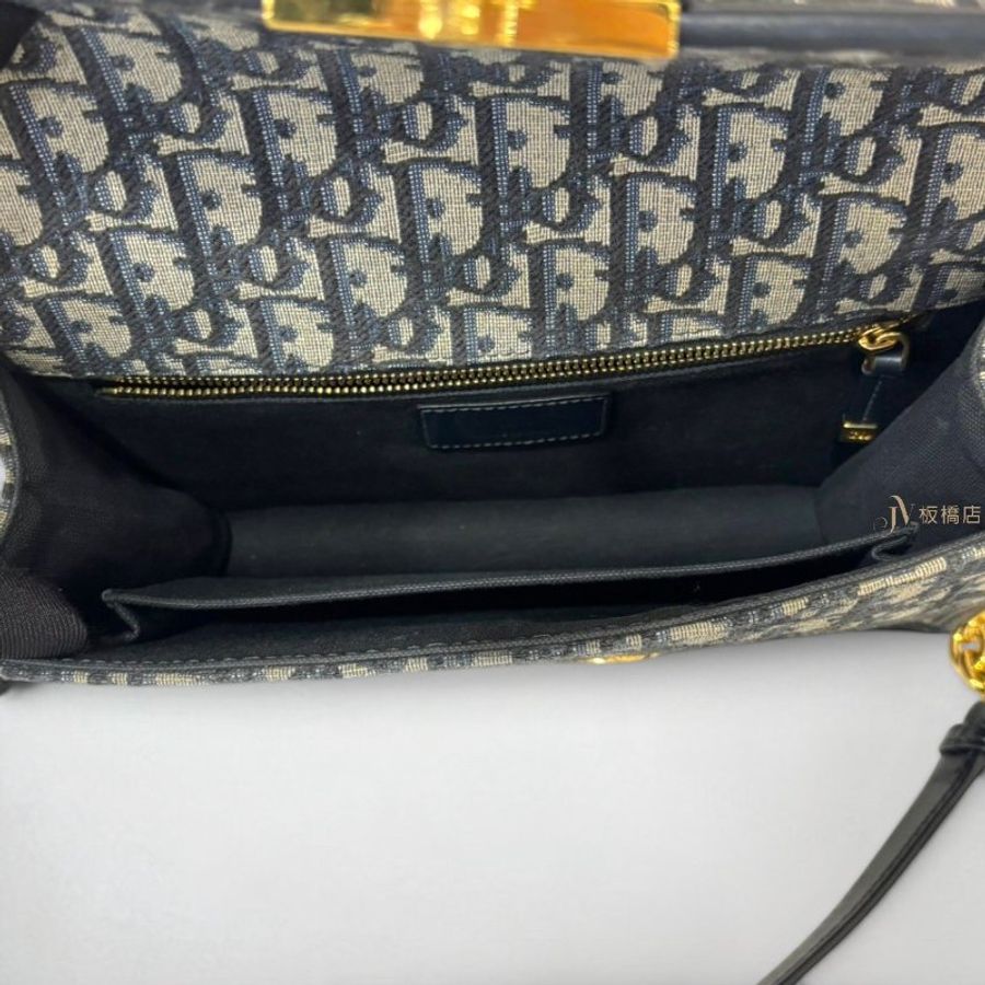 JS1564-DIOR 30 Montaigne 藍色刺繡蒙田鏈帶包 M9208UTZQ_M928-5