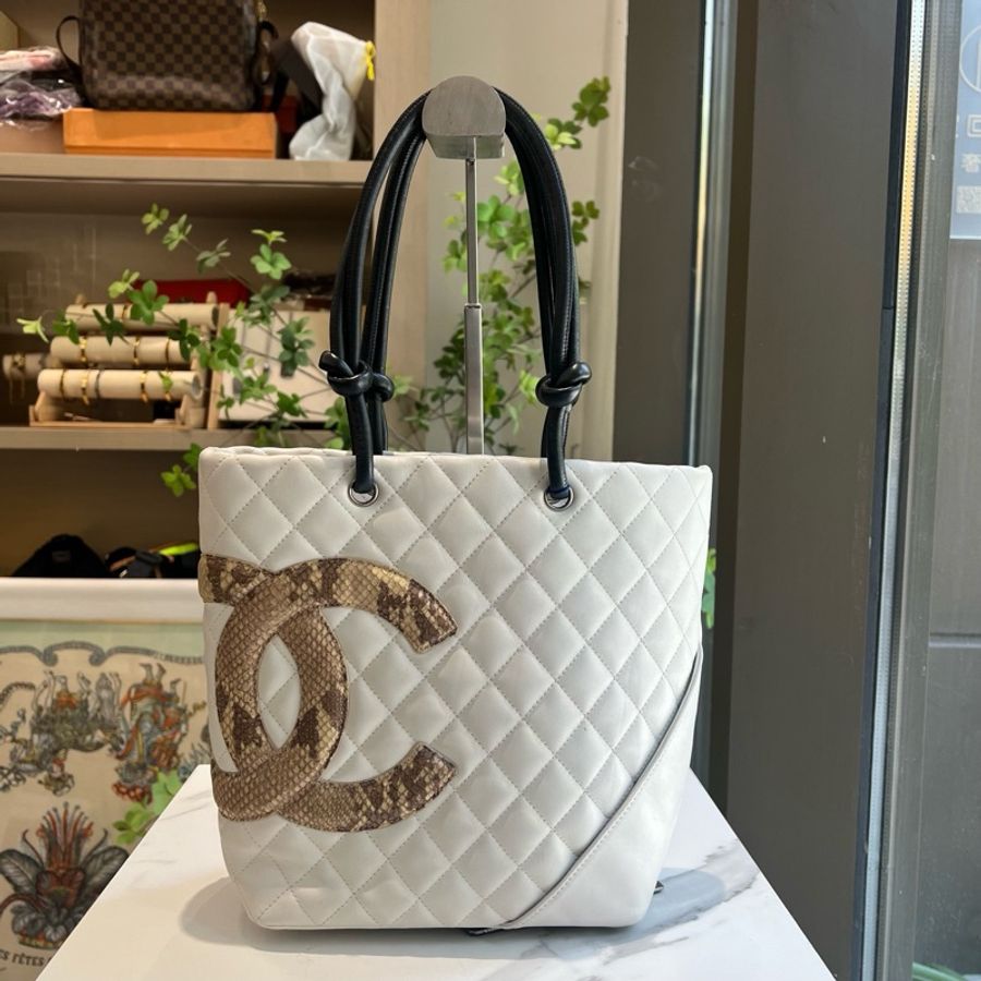 Chanel • 經典白康鵬拼蛇皮菜籃子-1