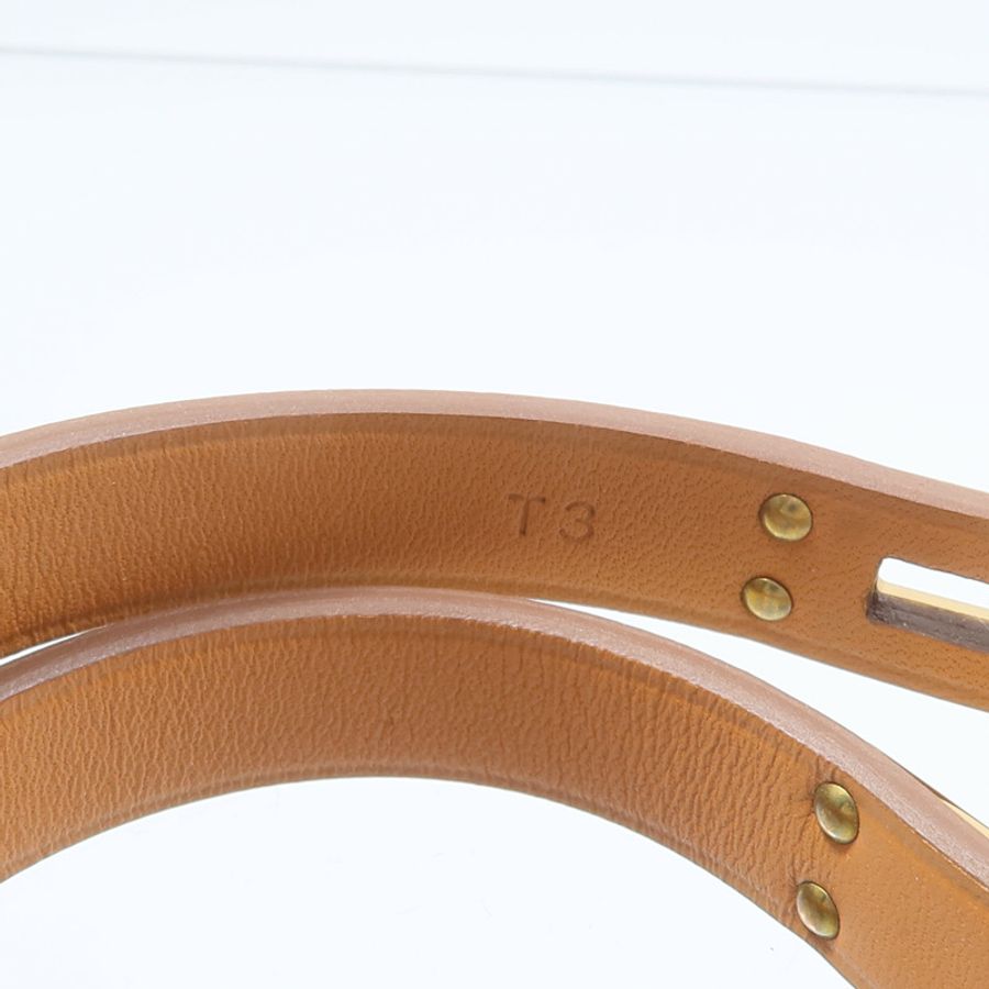 HERMES Swift皮革/金屬Mini Double Kelly Tour Bracelet手鏈Nata-8