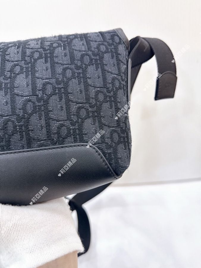 莉亞精品♡ Dior 黑老花 翻蓋斜背包 二手美包-8