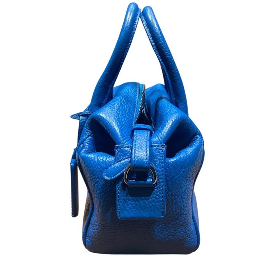 BALENCIAGA 巴黎世家 INFANTA MINI BOSTON BAG 藍色 皮革 銀釦-3