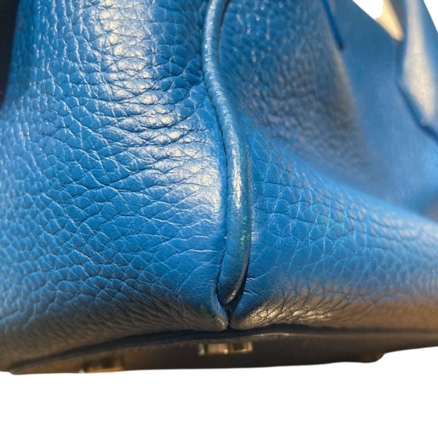 BALENCIAGA 巴黎世家 INFANTA MINI BOSTON BAG 藍色 皮革 銀釦-7