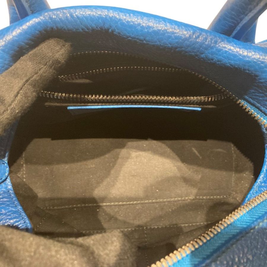 BALENCIAGA 巴黎世家 INFANTA MINI BOSTON BAG 藍色 皮革 銀釦-9
