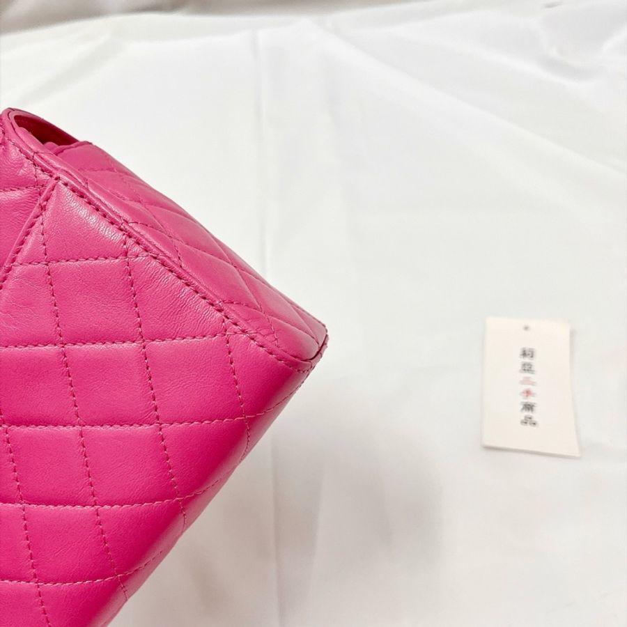 莉亞精品♡ CHANEL AS3648 桃紅方胖子 二手美包-11