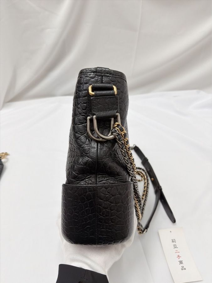 莉亞精品♡ Chanel AS0866 大號 鱷魚紋字母手柄流浪包 二手美包-6