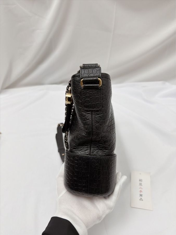 莉亞精品♡ Chanel AS0866 大號 鱷魚紋字母手柄流浪包 二手美包-7