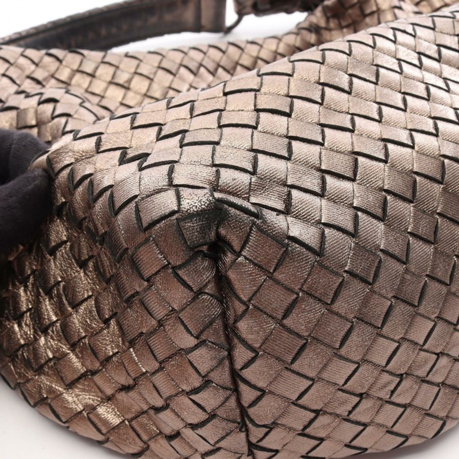 BOTTEGA VENETA Intrecciato 編織肩包 183659 皮革 金色 二手 女士-6